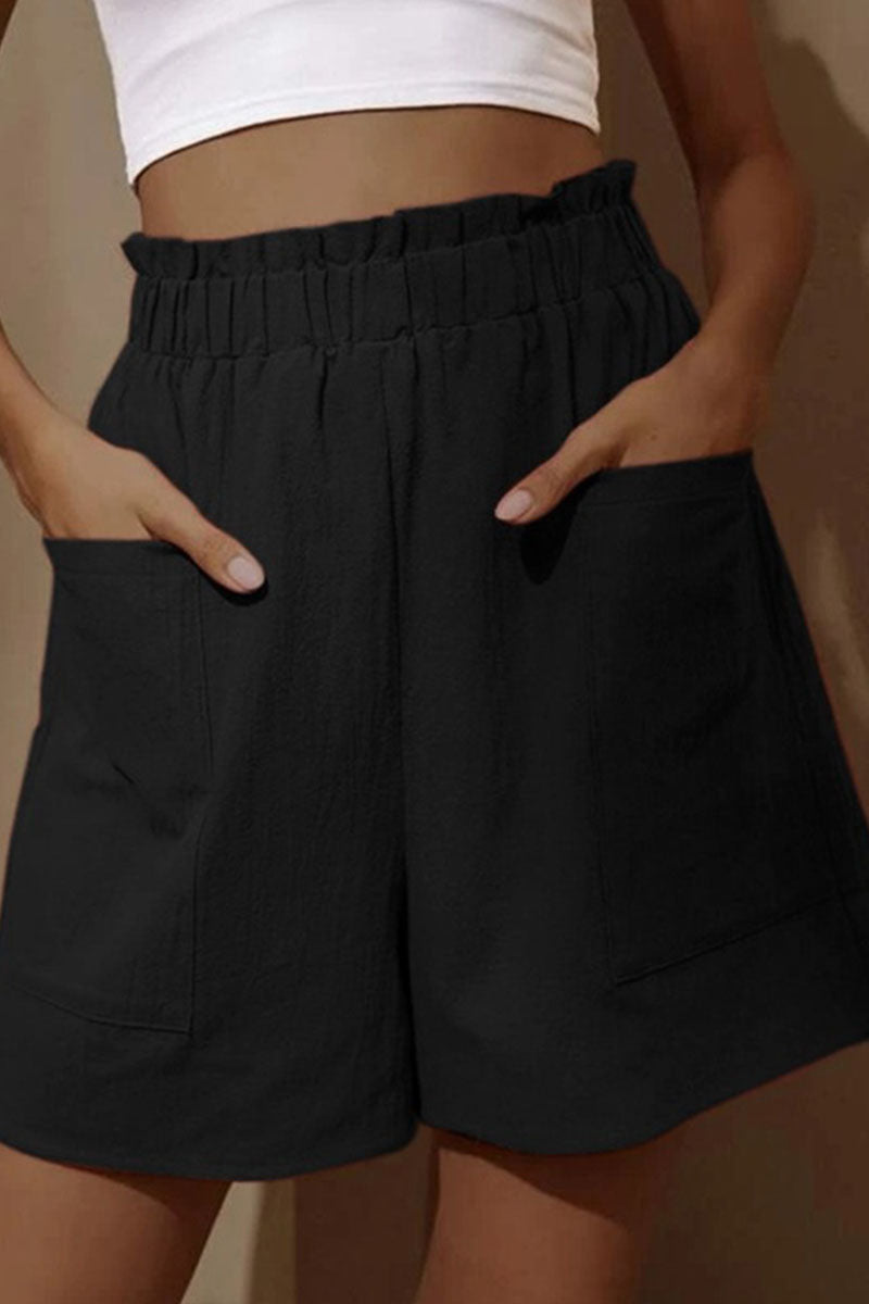 mode casual stevige tas losse hoge taille wijde broekspijpen