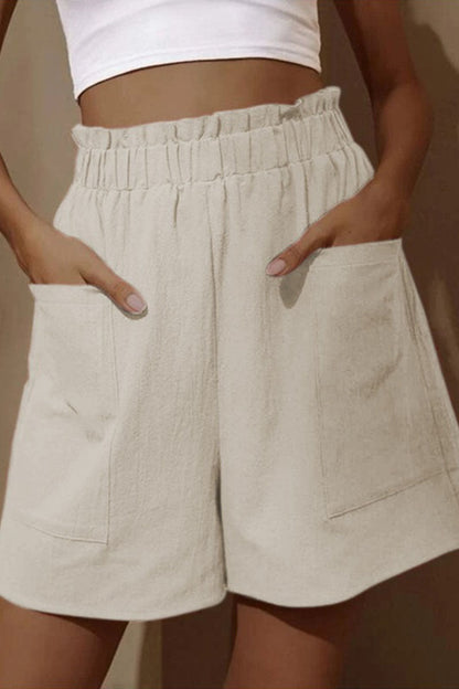 mode casual stevige tas losse hoge taille wijde broekspijpen