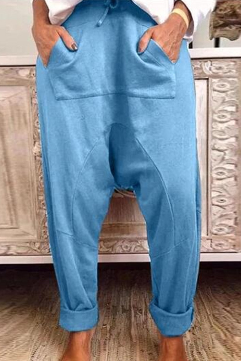 Casual Solid Draw String Bag Loose Harlan Solid Colour broekjes (4 kleuren)