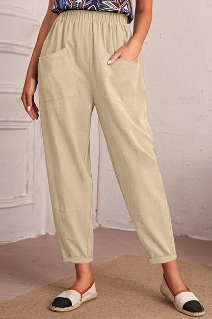 Casual Solid Patchwork Harlan Mid Waist Harlan Solid Colour broekje
