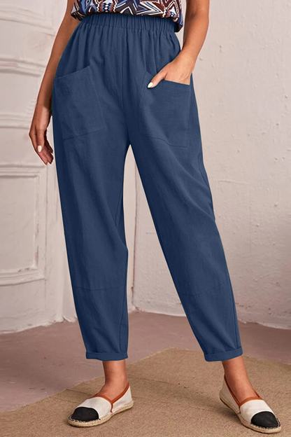 Casual Solid Patchwork Harlan Mid Waist Harlan Solid Colour broekje