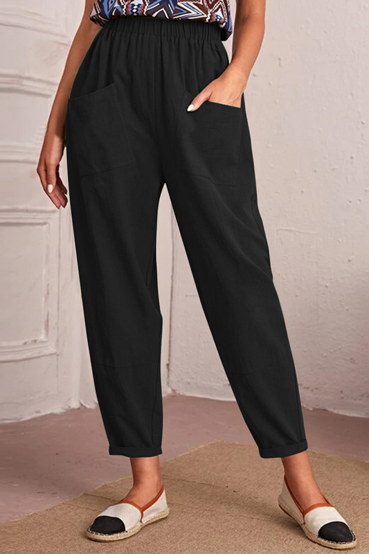 Casual Solid Patchwork Harlan Mid Waist Harlan Solid Colour broekje