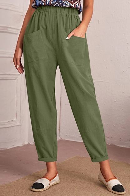 Casual Solid Patchwork Harlan Mid Waist Harlan Solid Colour broekje