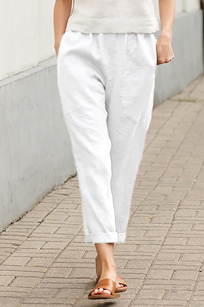 Casual Mid Waist effen kleur broek (7 kleuren)