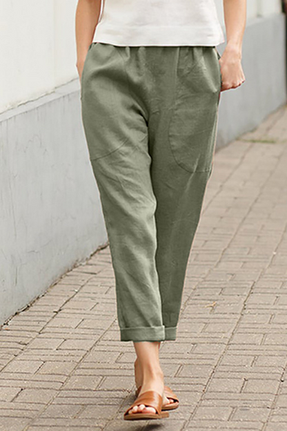 Casual Mid Waist effen kleur broek (7 kleuren)