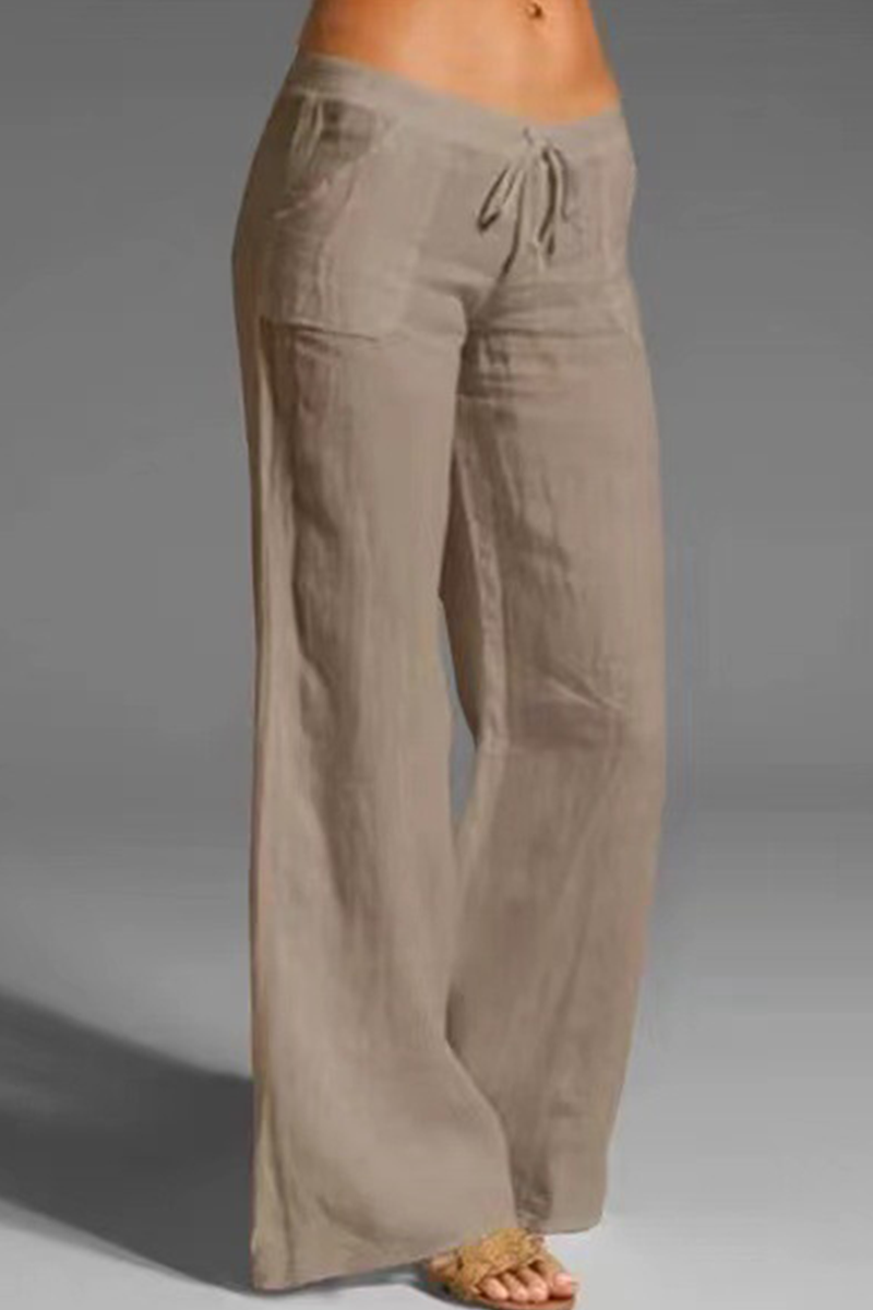 Casual effen losse broek met wijde pijpen (8 kleuren)