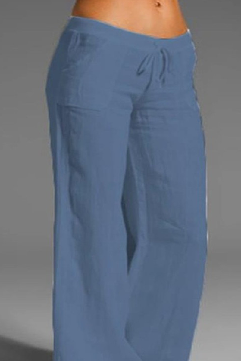 Casual effen losse broek met wijde pijpen (8 kleuren)