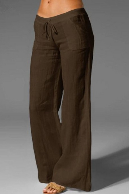 Casual effen losse broek met wijde pijpen (8 kleuren)
