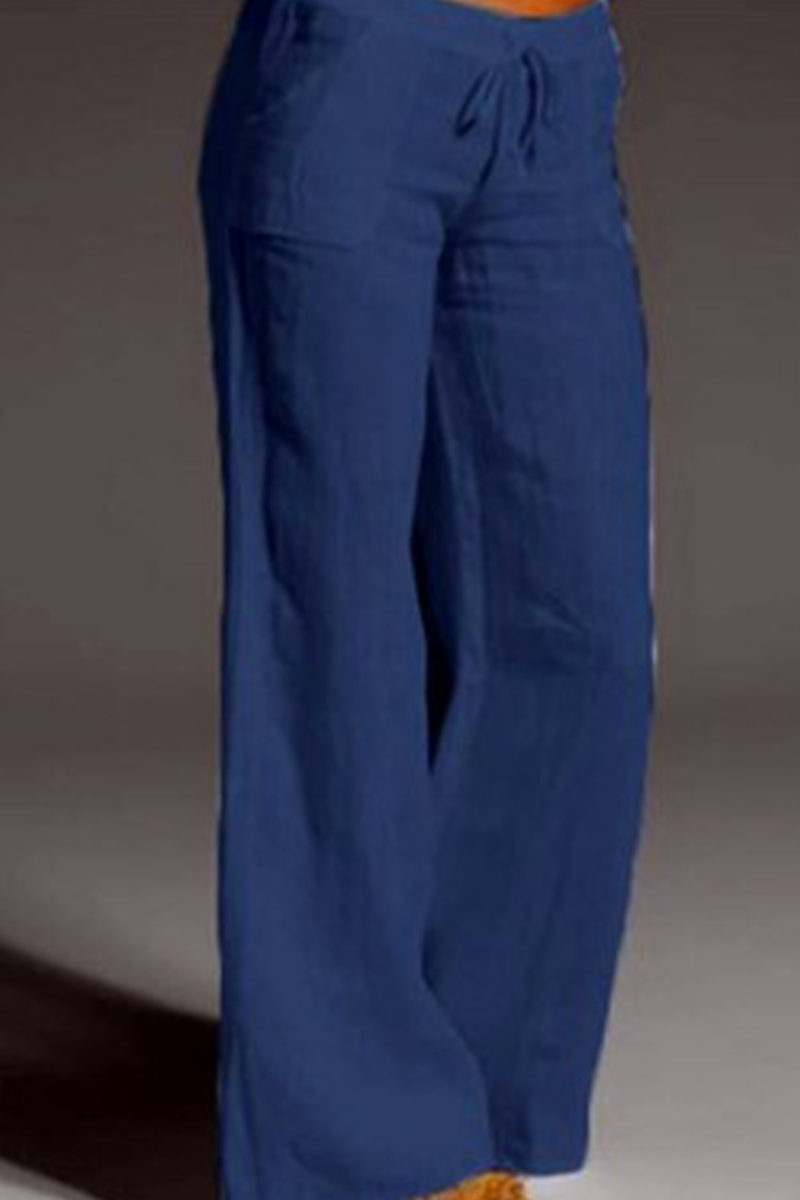 Casual effen losse broek met wijde pijpen (8 kleuren)