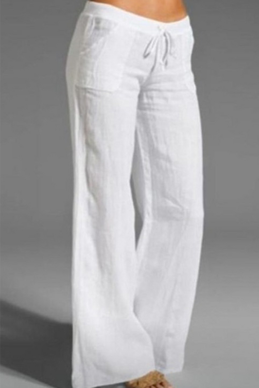 Casual effen losse broek met wijde pijpen (8 kleuren)