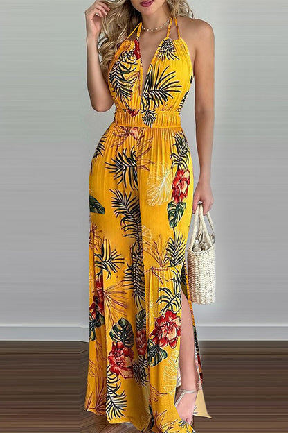 Zamira - Mouwloze Jumpsuit met Bloemenprint