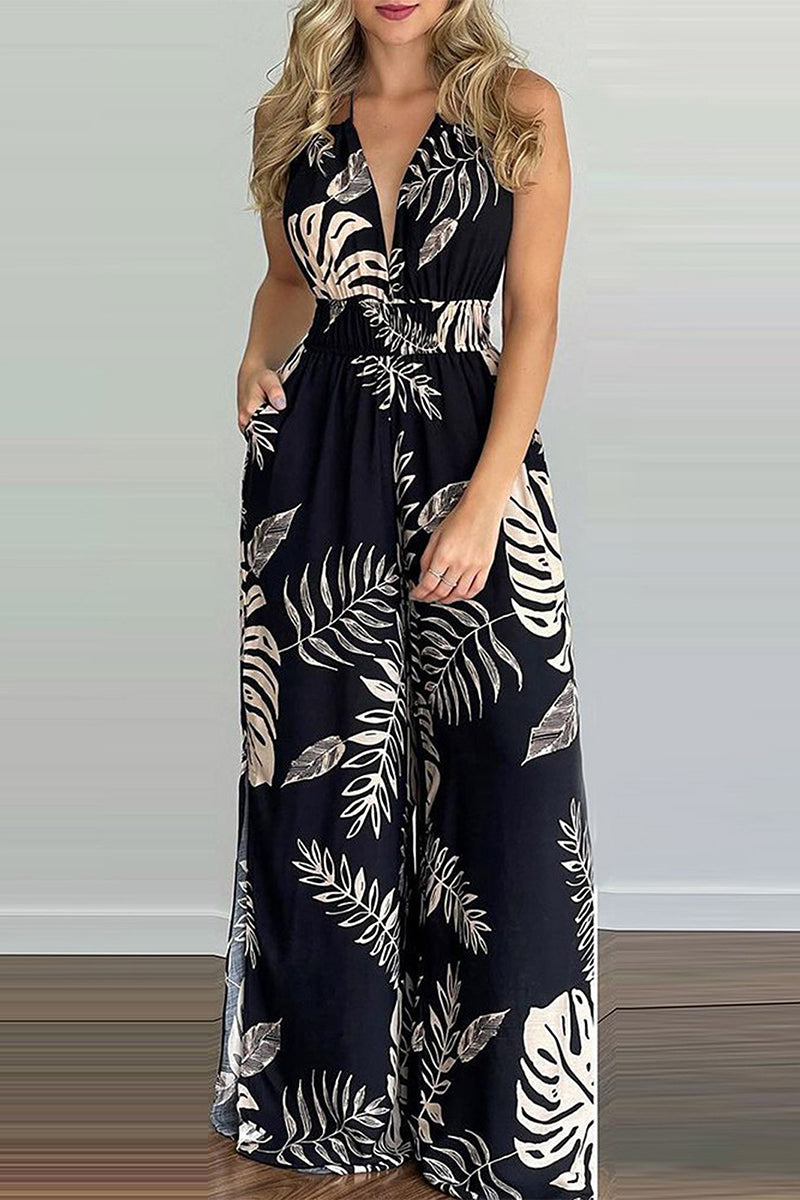 Zamira - Mouwloze Jumpsuit met Bloemenprint