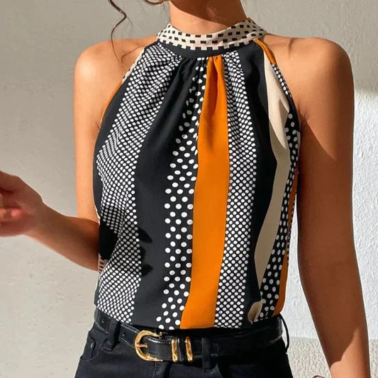 Saskia Top Gestreepte Halter Top