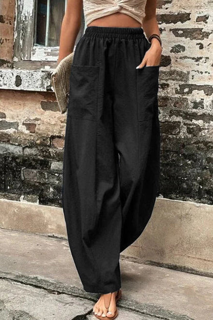 Casual dagelijkse stevige zak losse hoge taille Harlan effen kleur broek (11 kleuren)