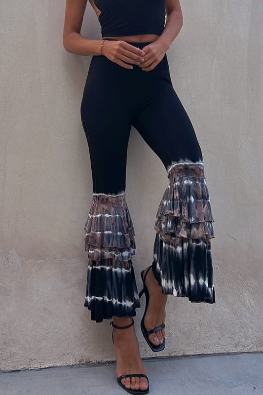 Casual Solid Patchwork Skinny High Waist Speaker Patchwork broekjes