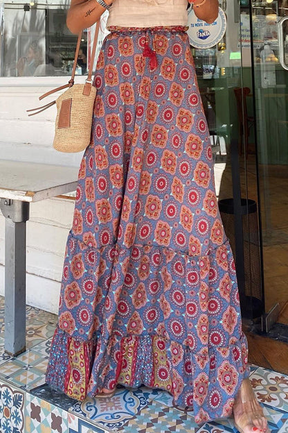 Casual Straat Bloemen Streng Zelfkant Loose Hoge Taille Type A Volledig bedrukt broekje
