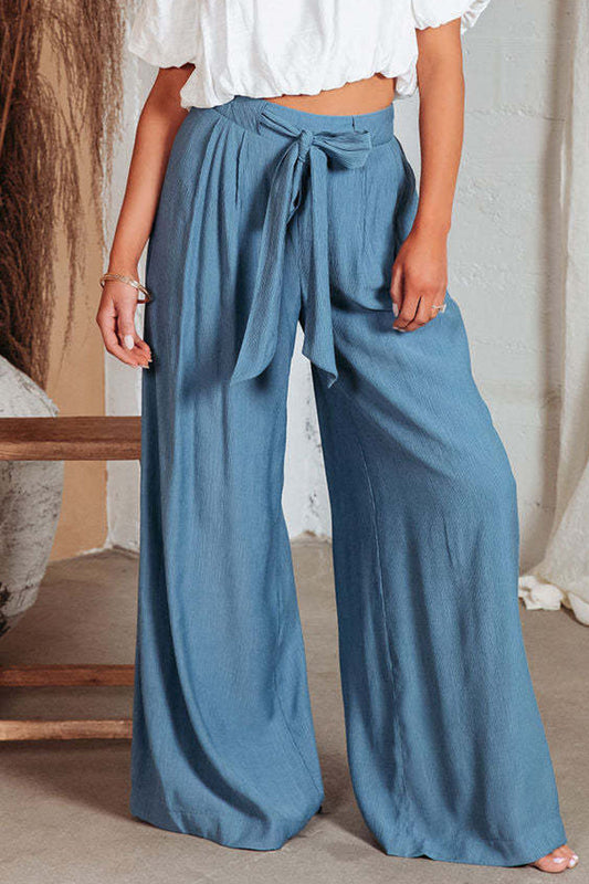 Casual Solid Pocket Frenulum Los Hoge Taille Brede Pijp Effen Kleur Broekje