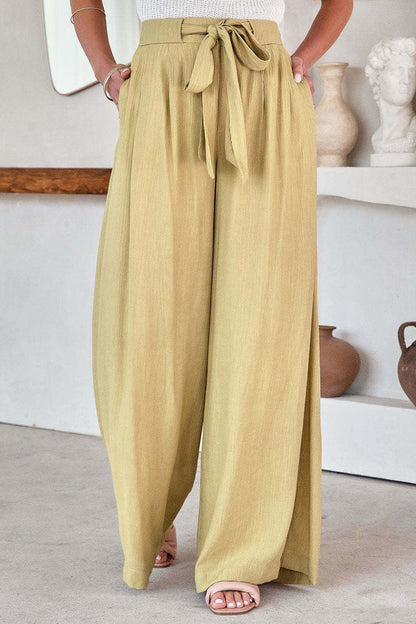 Casual Solid Pocket Frenulum Los Hoge Taille Brede Pijp Effen Kleur Broekje