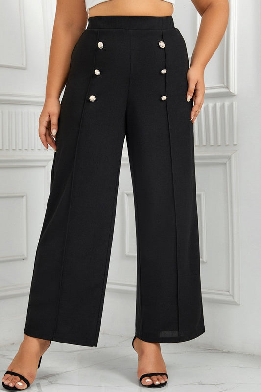 Solid Patchwork Plus Size Broek