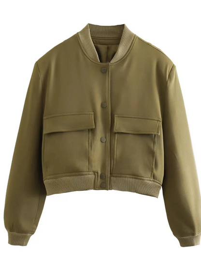 Berendina Jacket | Women's snap button bomber jacket