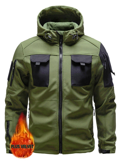 Tactical Hooded Outdoor Jacket Waterdicht Winddicht Geïsoleerd Voor Mannen | Perfect voor buitenactiviteiten