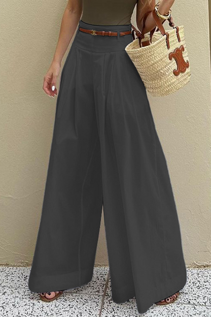 Casual tas met riem losse hoge taille wijde broekspijpen