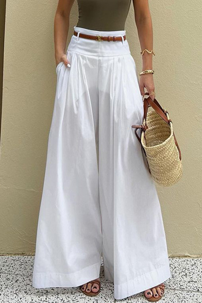 Casual tas met riem losse hoge taille wijde broekspijpen