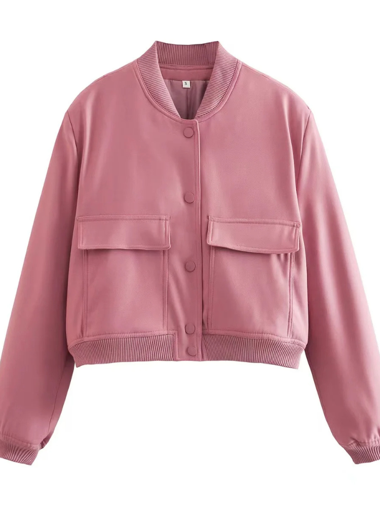 Berendina Jacket | Women's snap button bomber jacket