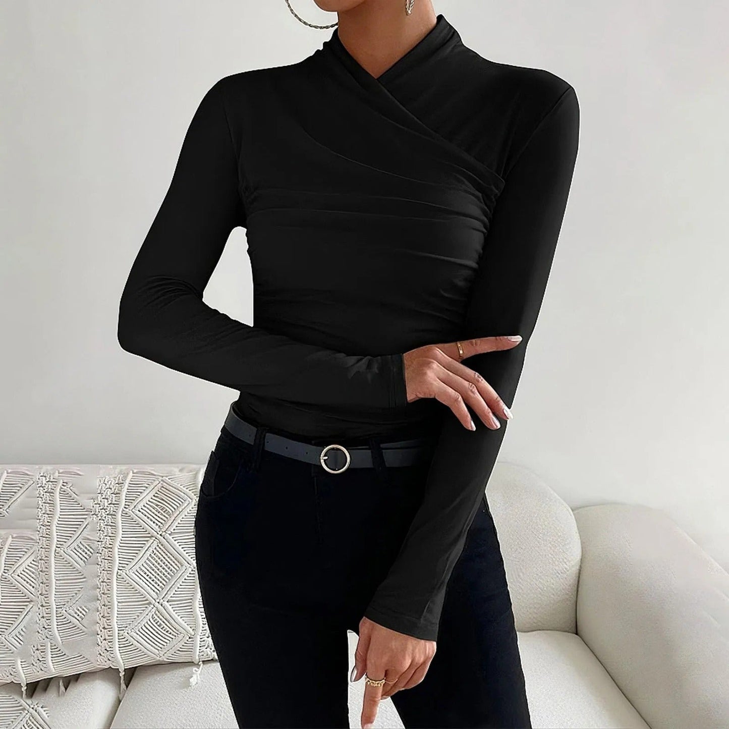 Sophia - Elegante wikkeltrui met lange mouwen voor dames