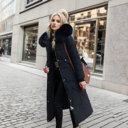 Navy - Lange warme winterjas