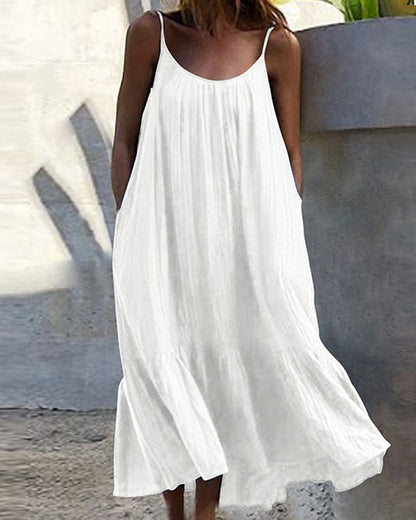 Sophie | Witte zomer maxi-jurk