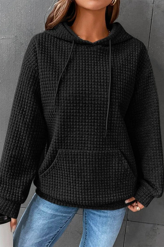 Sharon | Hoodie met capuchon, kangoeroezak en quilting