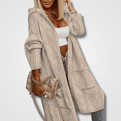 ANNEKE LANG CARDIGAN VEST MET CAPUCHON