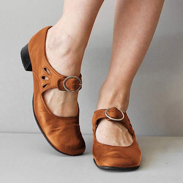 Orthopedische vintage schoenen met ronde teen - opaal