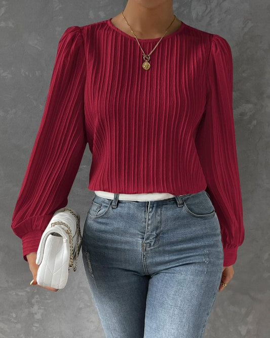 Melissa | Gestructureerde Blouse met Lantaarnmouwen voor Dames