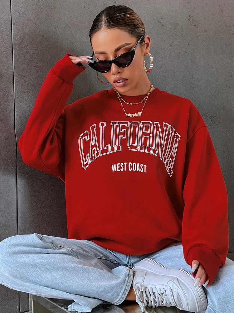 Sharon | Oversized Sweatshirt Met Californië Tekstopdruk Voor Dames