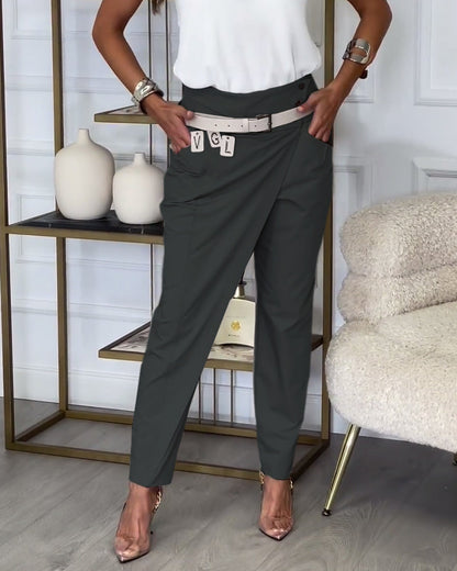 Lina | Asymmetrische Broek | Moderne Elegantie | Luxe Stof