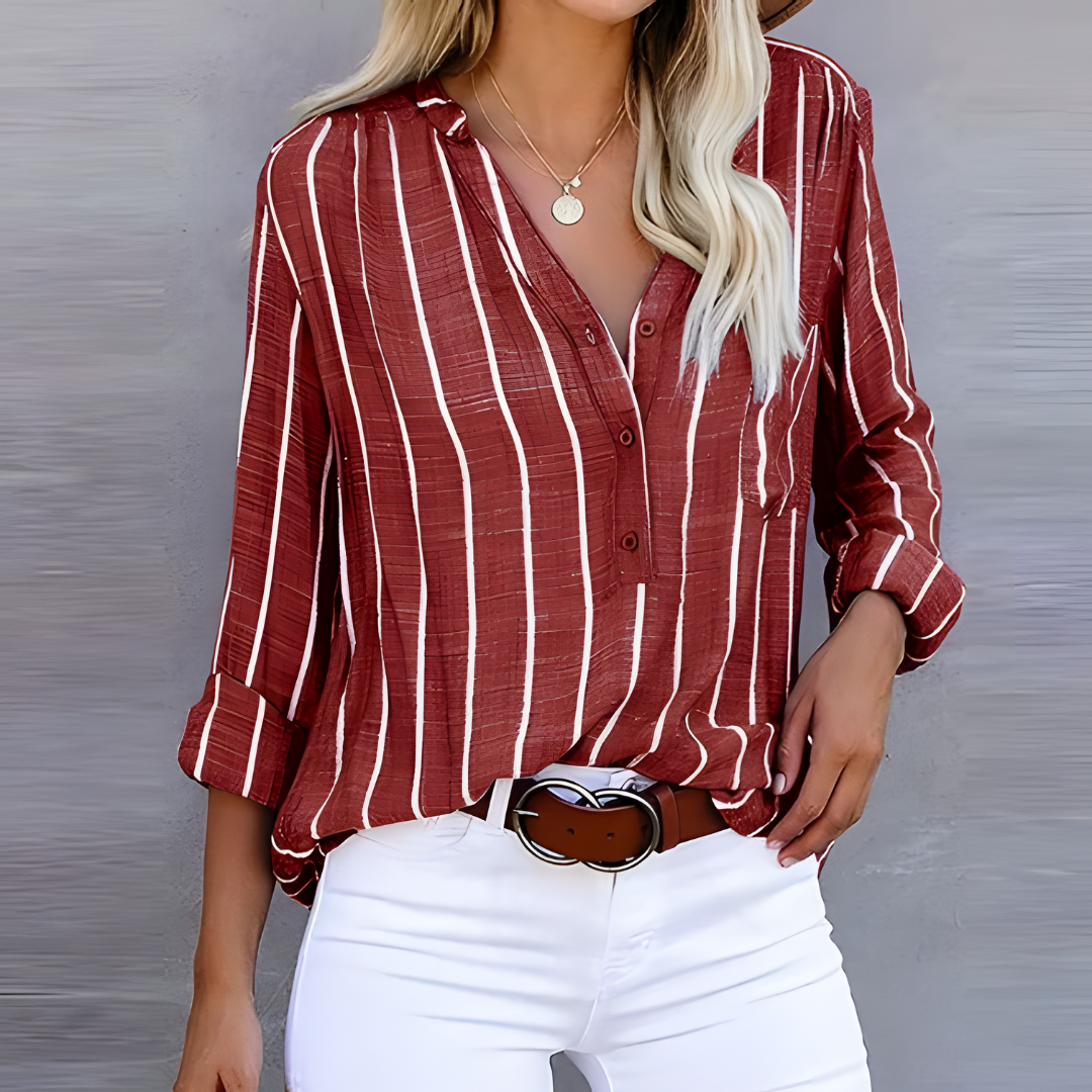 Jantien | Trendy gestreepte damesblouse