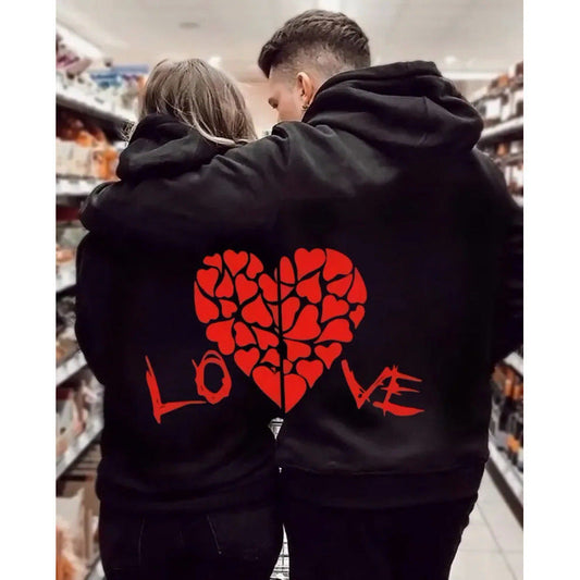 Heidi Mode | Couple hoodie set met hartjesmotief