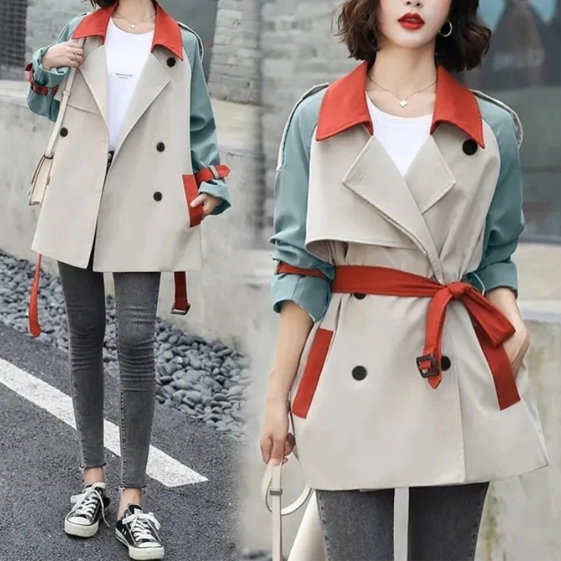 Caren Mantel | Women's Color Block Trench Coat