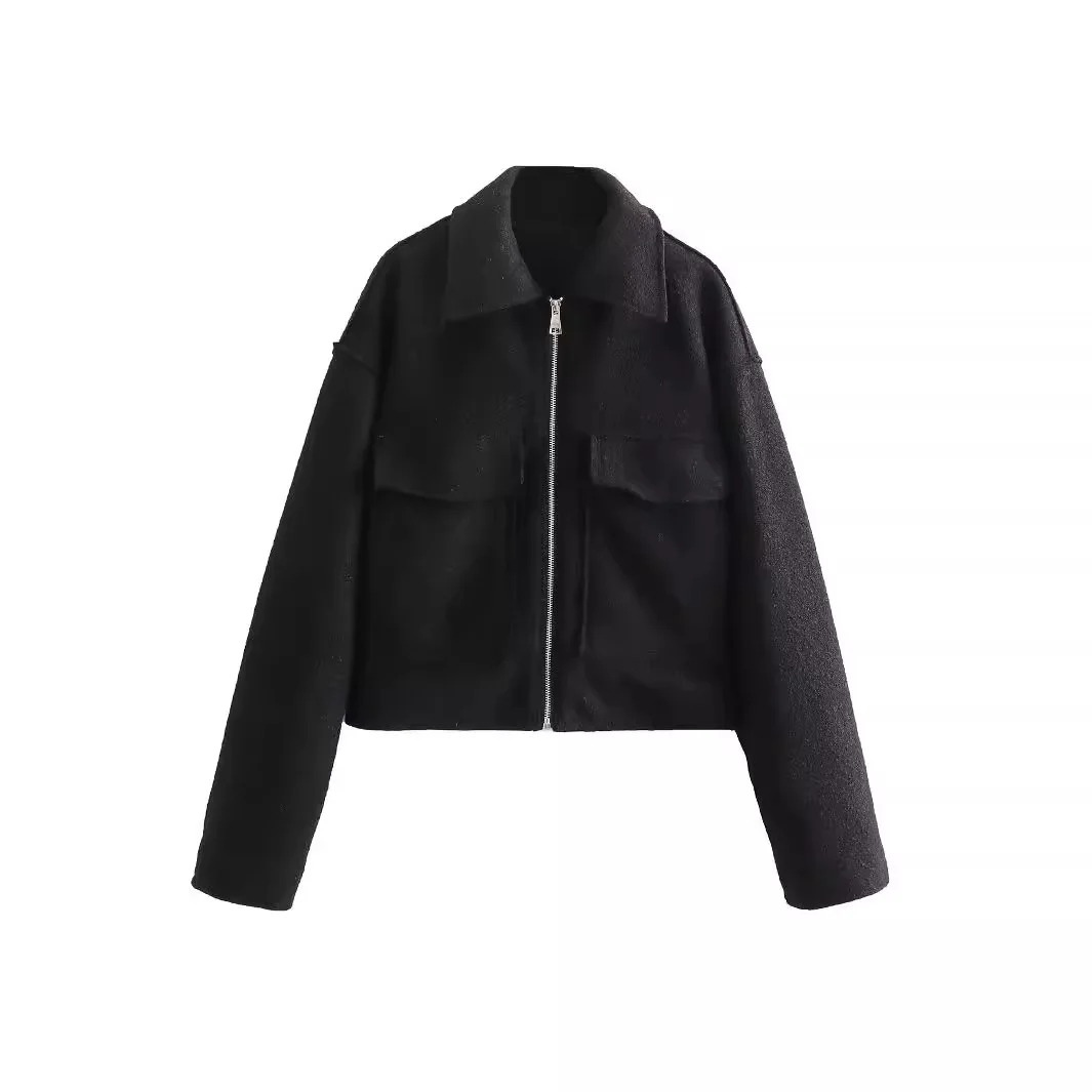 Amandine - Moderne Winter Bomber Jacket met rits en zakken aan de voorkant, Casual Fit