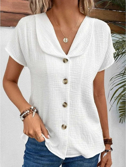 Vero Blouse | Chique top met stijlvolle kraag en knoopaccenten