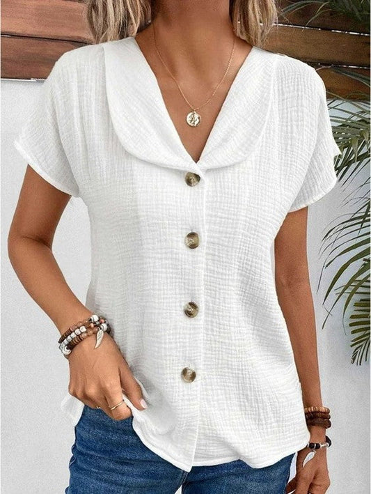 Vero Blouse | Chique top met stijlvolle kraag en knoopaccenten