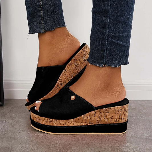 Shannon Comfortabele sandalen met veter en kurkzool Platformschoenen