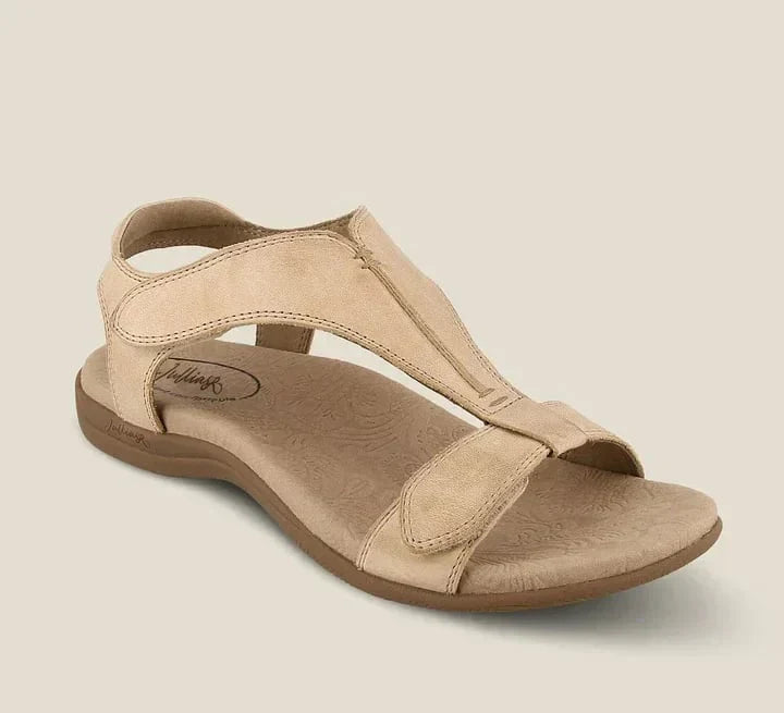 Katie - verstelbare zomersandalen van leer met steunzolen