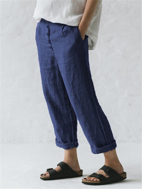 Katoenen linnen broek met zakken