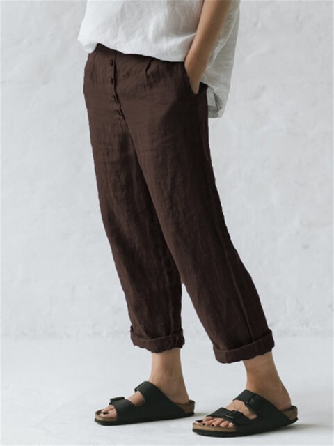 Katoenen linnen broek met zakken