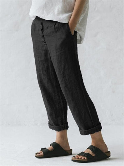 Katoenen linnen broek met zakken