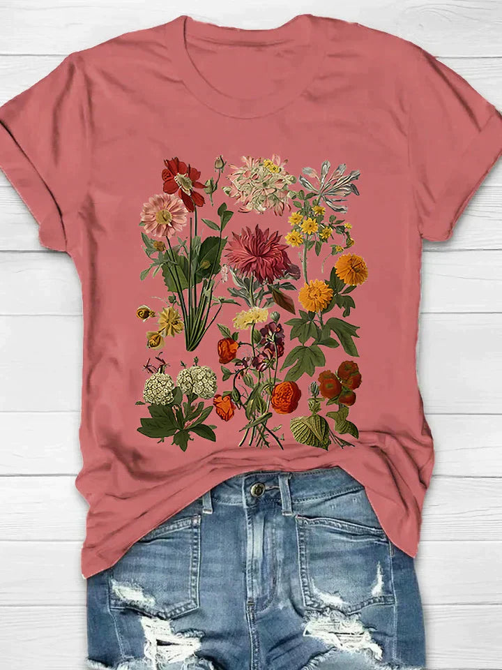 Femke | Vintage t-shirt met bloemenprint