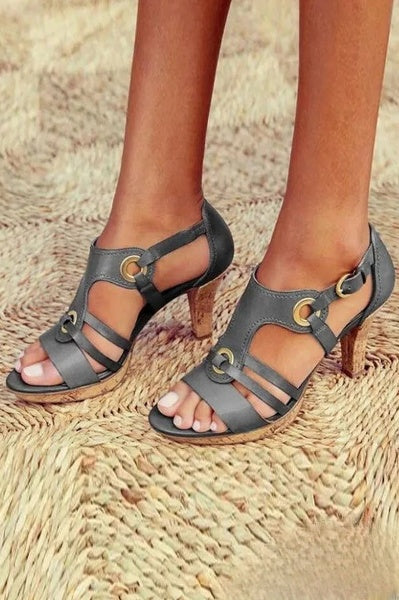 Mariana sandalen met holle hak en meerdere bandjes